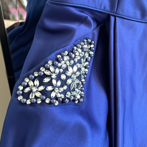 Royal Blue Homecoming Dress with Jeweled Pockets - Picture 2 of 8